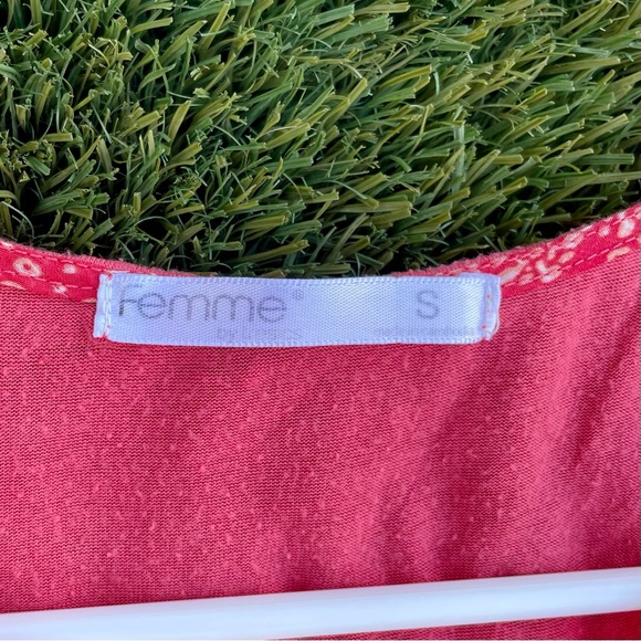 Sleeveless Coral Pink Top w/Sheer Layered Front, Size S - Picture 4 of 16